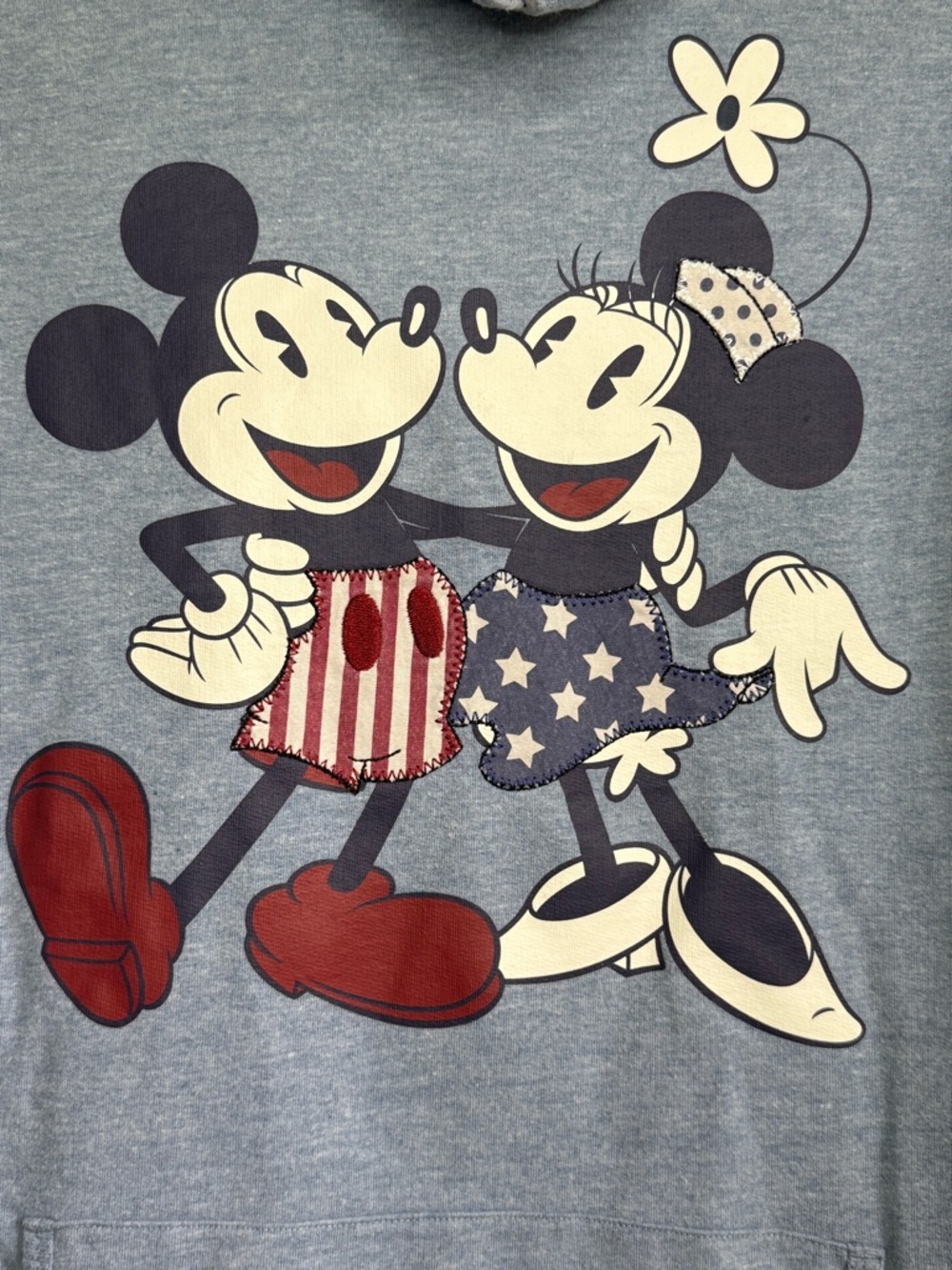 Disney Parks Mickey & Minnie Mouse Stars & Stripes Sweatshirt Women's Size Large - Picture 3 of 6